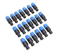 ASHATA Conector de Altavoz de 4 Polos, Enchufe de Bloqueo Giratorio Profesional para Altavoz de Alta Potencia, Transferencia de Señal Estable para Amplificador, Paquete de 20 (20PCS)