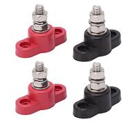 ASHATA Conector de Batería Power Stud 12V 24V Bloques de Terminales Fáciles de Montar para DC Solar RV Plástico/Acero Inoxidable/Latón Paquete de 4