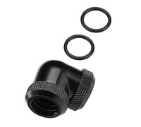 ASHATA Conector de Tubo de Codo de 90 Grados de Refrigeración por Agua para PC DIY, Accesorio de Tubería Dura Doble, Latón Cromado de 14 Mm de Diámetro Exterior para Tubos PETG con Sello de Silicona