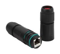 ASHATA Conector Impermeable RJ45, Acoplador Ethernet Impermeable Hembra a Hembra, Adaptador Extensor de Cable LAN de Red Cat6 Profesional para
