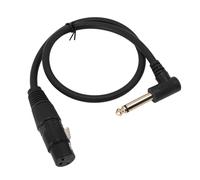 ASHATA Conectores de Micrófono XLR de Serie Profesional, Cable Mono XLR Hembra a Macho de 6,35 Mm, Cable XLR Hembra Balanceado a Macho de 1/4 Pulgadas en ángulo Recto de 90 Grados