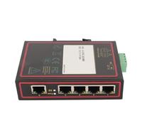 ASHATA Conmutador Ethernet Industrial No Administrado de 5 Puertos, Conmutador Ethernet con Riel Guía DIN de 100 Mbps, Conmutador de Red No Administrado con Protección IP40 para la
