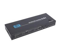 ASHATA Conmutador KVM HDMI 4X1, Selector Divisor KVM 3W 4K 2K 30Hz para 4 Computadoras Comparte 1 Monitor, con Indicador LED, Control Remoto, Plug and Play