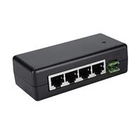 ASHATA Conmutador PoE Fast Ethernet de 4 Puertos, DC12V-48V Inyector de Fuente de alimentación PoE con Adaptador de inyector de 4 Puertos DC