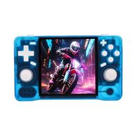 ASHATA Consola de Juego de Mano Retro, Dispositivo de Juego de Pantalla HD de 4.0 Pulgadas con RK3326 Chip de 1.5 GHz Duradero Duración de la Batería de la Batería Soporte de (Azul Transparente #18)