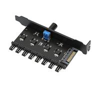 ASHATA Controlador de Ventilador de PC de 8 Canales, Controlador de Velocidad de Ventilador de Refrigeración de Perilla SATa para Disco Duro de Chasis de CPU, Soporte PCI de Ventilador VGa PWM