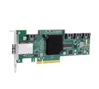 ASHATA Controlador LSI SAS 9212-4i4e PCIe 2,0 X8 6Gbps SAS HBA 8 Puertos con 4 SFF-8088 Internos y 4 Externos para Expansión de Almacenamiento del Servidor