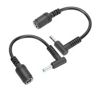 ASHATA Convertidor de Cargador de energía, Punta doblada con convertidor de computadora de Clavija, Enchufe Adaptador para computadora portátil de 2 Piezas, 7.4x5.0mm Hembra a 4.5x3.0mm Macho para