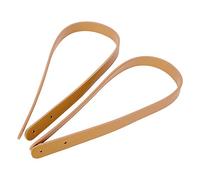 ASHATA Correa de Mano para Bolso DIY, Repuesto de Asa de Cuero Dividido con 8 Remaches de Bronce para Accesorios de Bolso, Correas para de Hombro, 2 uds. (Beige)