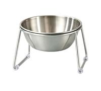 ASHATA Cuenco Elevado para Gatos con Inclinación de 15° para una Alimentación Cómoda y Protección del Cuello para Gatitos y Gatos Mayores Acero Inoxidable 304 1 Unidad (9334 cuenco individual redondo)