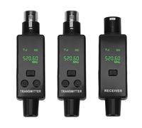 ASHATA de Micrófono Inalámbrico de 2,4 GHz, Transmisor y Receptor XLR, Adaptador de Micrófono Inalámbrico Recargable de 24 Bits y 48 KHz para Cámara con PA Mezclador de Sonido (1 por 2)