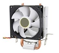 ASHATA Disipador Térmico de CPU, Ventilador de CPU Conector de 3 Clavijas Accesorio de Computadora Ventilador de Refrigerador de CPU de 2 Tubos de Latón sin Luz para 775/1155/ (Blanco)