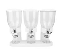 ASHATA Dispensador Triple de Alimentos, Dispensador de Cereales de 3 Compartimentos con Diseño que Ahorra Espacio para Organización de la Cocina, Almacenamiento en la Encimera Hecho de (WHITE)