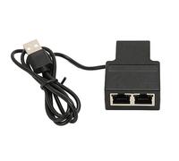 ASHATA Divisor de Cable Ethernet 1 a 2, Divisor Ethernet de 100 Mbps, Concentrador de Salida RJ45 de 1 a 2, Adaptador Divisor Ethernet de Alta Velocidad con Cable de Alimentación USB