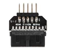 ASHATA Divisor de Placa Base USB, Adaptador de Enchufe Hembra USB 2.0 de 9 Pines a 3.0 de 19 Pines, con Cable Blindado para Ventilador de Barra de Luz DIY, Interfaz Extendida