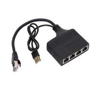 ASHATA Divisor Gigabit Ethernet, Enchufe de Extensión de Red RJ45, Adaptador Divisor de Red de Cable RJ45 de 1 Entrada y 4 Salidas de 1000 Mbps para Enrutador de Decodificador de TV