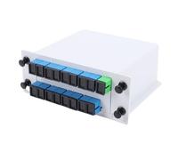 ASHATA Divisor PLC 1x16 Divisor de Fibra óptica de Alto Rendimiento para Proyectos de Ingeniería de Cableado Doméstico ABS Duradero