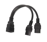 ASHATA Dual IEC320 C19 a C20 Cable Retardante Y Cable de Divisor de Retardante Y para la Lámpara de Escritorio - Ideal para Altavoces, Impresoras, Compacto Liviano, Material de PVC