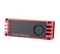 ASHATA Enfriador de Disipador Térmico NVMe M.2, Enfriador SSD de Aluminio de Alto Rendimiento con Pantalla de Temperatura y Almohadillas Térmicas Duales de Silicona, 2,83x1,02x0,61 (Rojo)