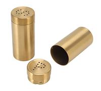 ASHATA Entusiastas de la Cocina Tarro de Especias Dorado a Prueba de Herrumbre Botella Agitadora de Condimentos de Acero Inoxidable Fácil de Limpiar para Especias 2 Piezas