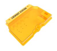 ASHATA Estación de Bloqueo y Etiquetado, Placa del Kit de Etiquetado y Bloqueo para Montaje en Pared de PC con Tornillos para Tapones de Pared, Estación de Eléctrico para la Industria Amarilla