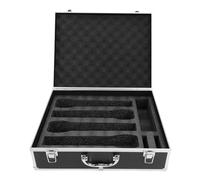 ASHATA Estuche de Transporte Rígido Ideal para Almacenamiento de Sistemas de Micrófono Inalámbrico, Construcción Robusta de Aleación de Aluminio, Capacidad para 4 Micrófonos Bolsa de