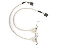 ASHATA Expansión del Panel Frontal USB 2.0 de 2 Puertos Nuevo Soporte de Expansión del Panel Trasero de la Placa Base USB 2.0 de 2 Puertos con Soporte de Placa de Ranura Adaptador de