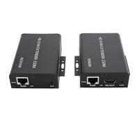 ASHATA Extensor HDMI KVM, Full HD 1080P HDMI Ethernet Extender Transmisión sin Comprimir a Través de un Cat 5e 6 hasta 150 M, para Teclado y Mouse USB, Proyectores, DVD (EU)