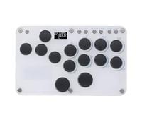 ASHATA Fight Gaming Controller 14 Teclas para Steam Deck para RasPi para MiSTer para Android para Linux para OS X, Teclado Street Game con Turbo, Efecto de Luz RGB, Admite Intercambio