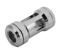 ASHATA Filtro de Refrigeración por Agua para Computadora, Latón Acrílico G1/4 Rosca Filtros para Enfriador de Computadora Conector de Conexión Filtro de Refrigeración por Agua (Plata)