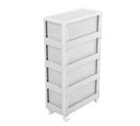ASHATA Gabinete de Almacenamiento Estrecho con 4 Ruedas, Organizador de Baño Delgado, Carrito Rodante de Material PP Estable para Espacios Reducidos, Unidad de Almacenamiento Multifuncional para (4