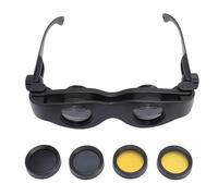 ASHATA Gafas Binoculares de Aumento de 3X, Vasos de Pesca Polarizados con Rueda de Enfoque Ajustable, Uso Nocturno de la Noche, Lente Amarilla Gris para Pescar Cazando Aves para Aves