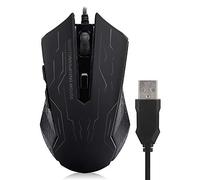 ASHATA Gaming Mouse con Cable, silencioso Gaming Mouse USB con Cable de Escritorio Ratón para computadora portátil G6 1.5m 6 Engranajes Ajustable, Ajustable, Agarre cómodo Ergonómico Óptico PC