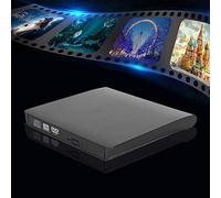 ASHATA Grabadora de DVD Externa, Nueva Grabadora de DVD Cepillada USB3.0 Unidad óptica Móvil, Computadora Portátil de Escritorio Unidad óptica Externa Grabadora de DVD (Negro)