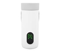 ASHATA Hervidor Eléctrico Portátil de Viaje, Tetera Pequeña, Mini Caldera de Agua Caliente para café, 350 Ml, 27000 MAh, Recargable por USB, Acero Inoxidable, Aislamiento de 12 Horas, (EU)