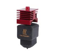 ASHATA Hotend de Alto Flujo para Mini Impresora 3D Lab H2D A1 / A1, Extrusora de Boquilla de Acero Endurecido de 0,6mm, Extremo Caliente con Bloque de Disipador de Calor Rojo