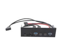 ASHATA Hub del Panel Frontal USB, 4 Puertos USB 3.0 Drive Bay Bay con 2XUSB A 2XTYPE C Lector de Tarjetas y Gato de para PC Laptop Desktop