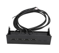 ASHATA Hub USB del Panel Frontal, Concentrador USB de 4 Puertos de 5,25 Pulgadas con Puertos USB 2.0, Panel Frontal de Unidad óptica USB para Placa Base de Escritorio, Plug and Play