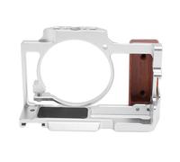 ASHATA Jaula de Cámara para ZV1, Aleación de Aluminio Liviano Liviano DSLR Jaula de Video con Montaje de Zapato Frío Orificios de Tornillo de 1/4 "Almohadilla No Deslizante para ZV1 (Silver)