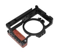 ASHATA Jaula para Cámara con de Madera, Plataforma Protectora de Vídeo de Metal de Aleación de Aluminio, Soporte de Zapata Fría con Tornillo de 3/8 pulg. 1/4 pulg., Reemplazo del Estabilizador para