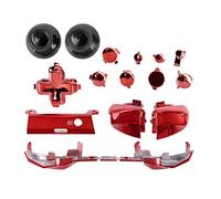 ASHATA Joystick para Gamepad Botones de galvanoplastia para One Controlador Delgado Kit de reemplazo de Gamepad con Cubierta de Hongo Botón en Forma de Cruz Deflector de Parachoques(Rojo)