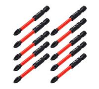 ASHATA Juego de 10 Puntas de Destornillador PH a Prueba de Impactos, Acero de Aleación S2 Duradero para Taladros Eléctricos y Destornilladores Inalámbricos (70mm 10PCS)
