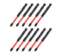 ASHATA Juego de 10 Puntas de Destornillador PH a Prueba de Impactos, Acero de Aleación S2 Duradero para Taladros Eléctricos y Destornilladores Inalámbricos (90mm 10PCS)