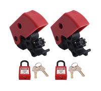 ASHATA Juego de Bloqueo de Disyuntor Compacto Universal Fácil Instalación para Trabajadores de Energía Eléctrica e Industrial Nylon, Latón y Plástico de Ingeniería 2 Candados 4 Llaves