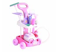 ASHATA Juego de Carro de Limpieza de Casa de Simulación para Niños para Juegos de Simulación Comunicación Entre e Hijos Herramientas de Limpieza para Niños para Coordinación Mano-Ojo para Casa de