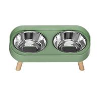 ASHATA Juego de Cuencos Elevados para Perros de Acero Inoxidable Antisalpicaduras con Pies Antideslizantes para una Alimentación Cómoda 2 Cuencos de 400 Ml