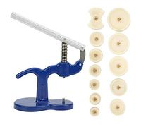 ASHATA Juego de Prensa de Reloj, Kit de reparación de Reloj, Herramienta Manual de reparación de prensado prensado a Mano de aleación Azul, con 12 Troqueles, para Reparar Reloj, Espejo de Vidrio