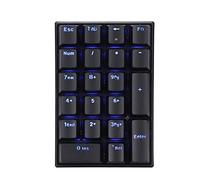 ASHATA K23 - Teclado escalonado con cable, mini teclado numérico con retroiluminación LED, 21 teclas mecánicas para laptop, PC, cajero de negocios (interruptor rojo)