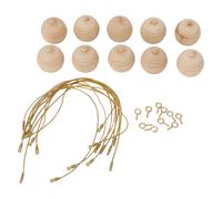 ASHATA Kit de Decoración de Bolas de Madera para Colgar, 10 Unidades de Bolas sin Terminar para Entusiastas de la Artesanía