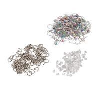 ASHATA Kit de Ganchos para Pendientes de Acero Inoxidable, 300 Piezas de Ganchos para Pendientes de Colores Mezclados con Anillos de Salto, Respaldos para, Suministros para Hacer Joyas DIY, con